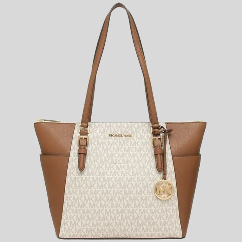 Michael Michael Kors Bags for historical reenactments in an appropriate period - style designMichael Kors Charlotte Tote In Signature Canvas Vanilla 35T0GCFT3B