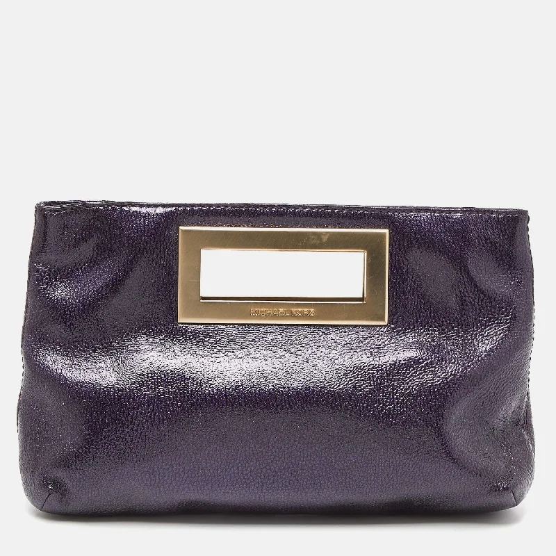 Michael Michael Kors Bags for train journeys to keep entertainment items handyPurple Patent Leather Berkley Clutch