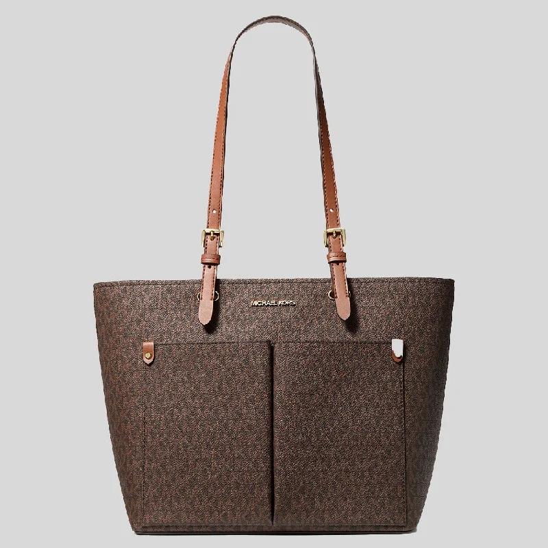 Michael Michael Kors Bags for art exhibitions to complement the art - inspired lookMichael Kors Jet Set Medium Logo Pocket Tote Bag Brown 35F3GTVT3B