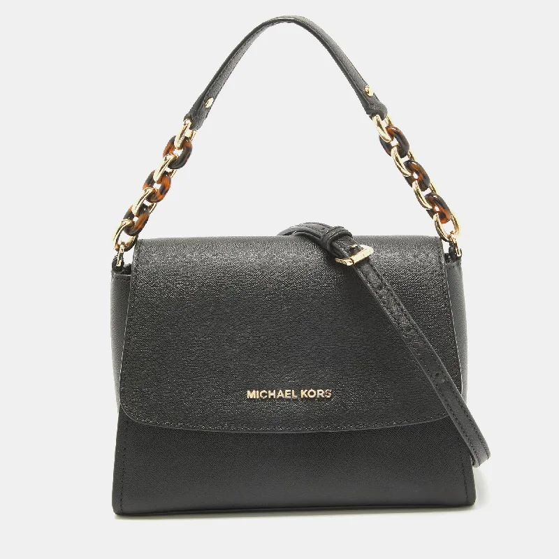 Michael Michael Kors Bags for road trips with enough space for snacksBlack Saffiano Leather Sofia Top Handle Bag