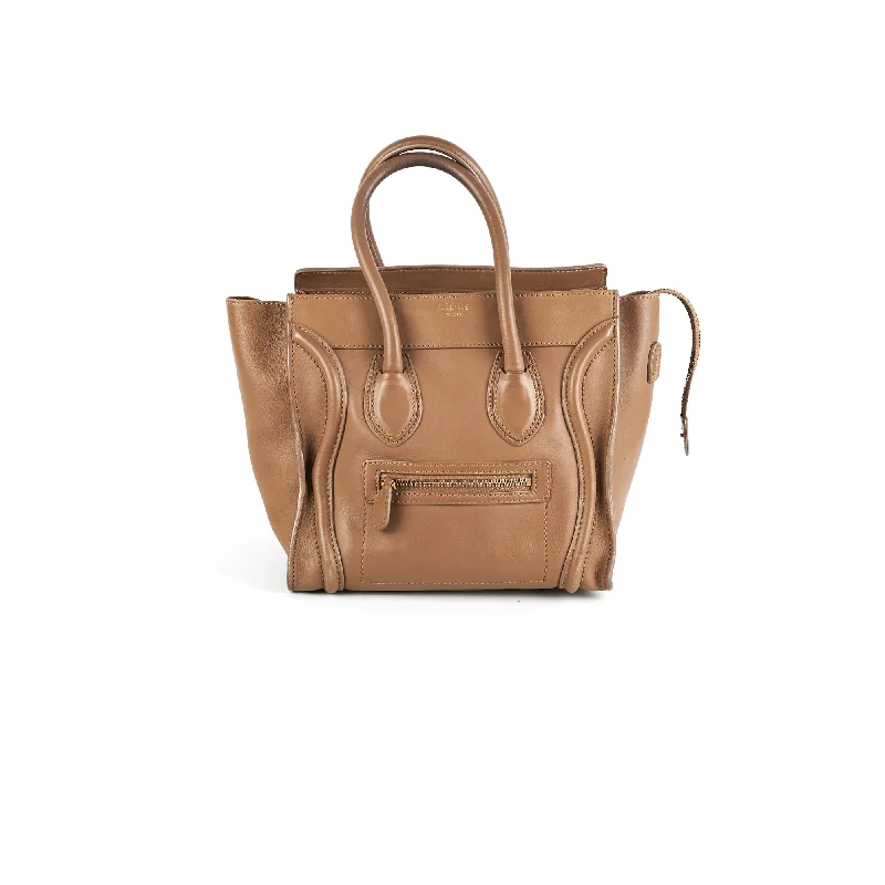 Minimalist Celine Bags for a Sleek and Chic LookCeline Micro Luggage Taupe Tote