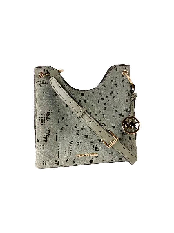 Michael Michael Kors Bags for product launches to match the brand's imageMichael Kors Joan Large Perforated Suede Leather Slouchy Messenger Handbag (Army Green)