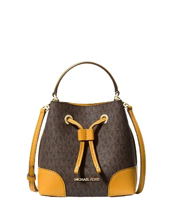 animal - print Michael Michael Kors satchels for a bold fashion statementMichael Michael Kors Mercer Small Logo Bucket Bag