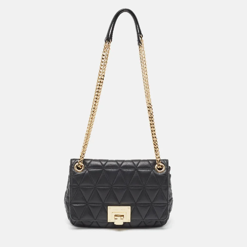 Michael Michael Kors Bags for weddings as a stylish accessoryBlack Quilted Leather Large Sloan Shoulder Bag