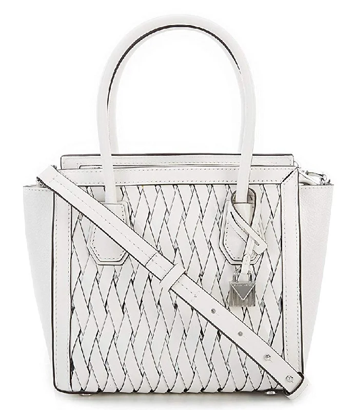 Michael Michael Kors Bags for fashion weeks to showcase the latest trendsMICHAEL Michael Kors Mercer Woven Medium Messenger Optic White