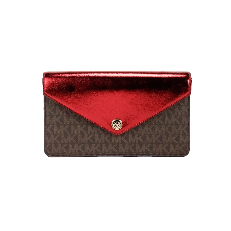 Michael Michael Kors Bags for cultural events in a style that reflects the occasionMichael Kors Jet Set Travel Crimson Small Flap Clutch Crossbody Bag