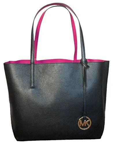 Michael Michael Kors Bags for pet owners with pet - friendly featuresMichael Kors Izzy Large Reversible Tote Bag Leather Black Fuschia