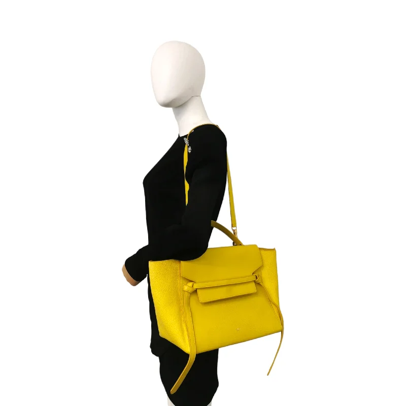 Celine Bags with Detachable Straps for VersatilityCeline Belt Bag Mini Yellow Calfskin