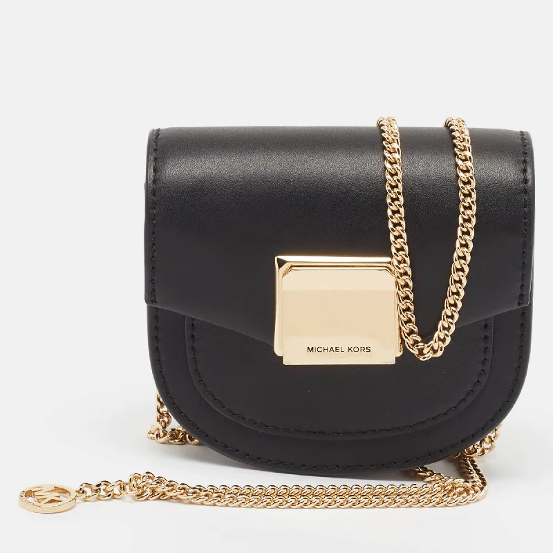 smooth leather Michael Michael Kors handbags for a sleek lookBlack Leather Extra-Small Lita Crossbody Bag