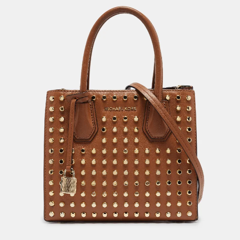 Michael Michael Kors Bags for anniversary celebrations in a special - occasion designBrown Leather Mini Studded Mercer Tote