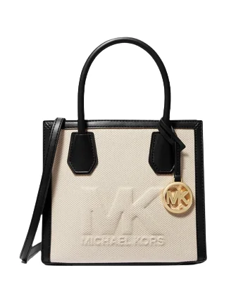 Michael Michael Kors Bags for meditation retreats in a simple and peaceful designMichael Michael Kors Mercer Medium Logo Embossed Cotton Canvas Crossbody Bag