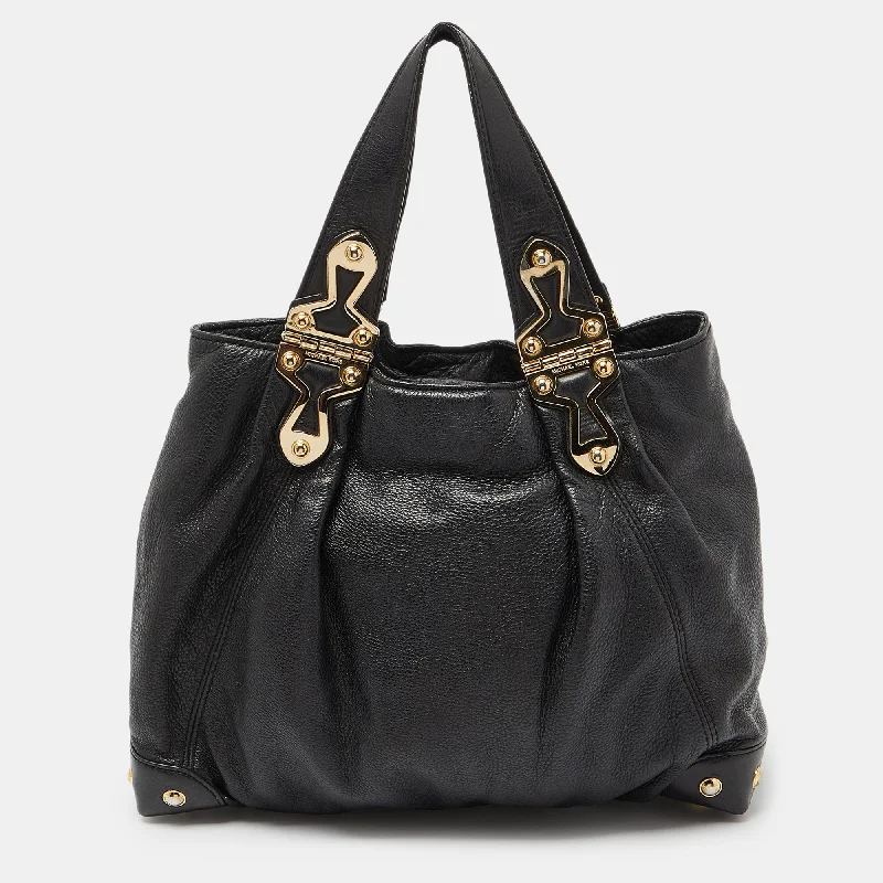 Michael Michael Kors Bags for safari trips in a durable and earth - toned styleBlack Leather Tote