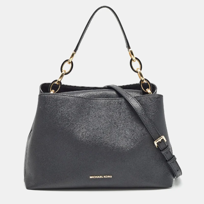 Michael Michael Kors Bags for fashion weeks to showcase the latest trendsBlack Saffiano Leather Portia Top Handle Bag