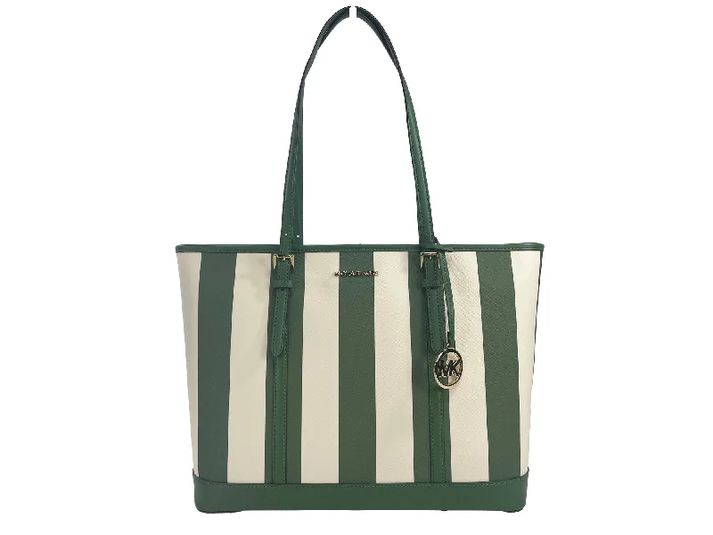 Michael Michael Kors Bags for technology expos in a tech - savvy and stylish designMichael Kors Jet Set Travel Large TZ Shoulder PVC Tote Bag Purse Fern Green