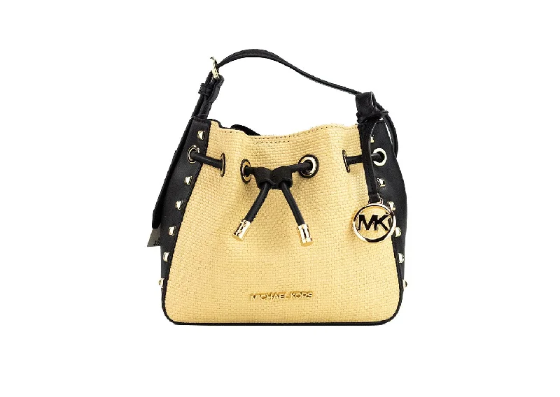 Michael Michael Kors Bags for anniversary celebrations in a special - occasion designMichael Kors Phoebe Small Straw Studded Faux Leather Bucket Messenger Bag Purse