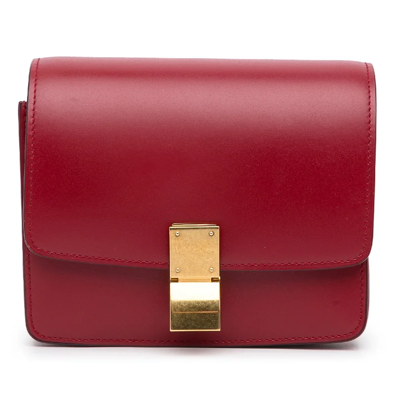 High - Capacity Celine Duffle Bags for Extended TripsCeline Classic Box Small Red Calfskin