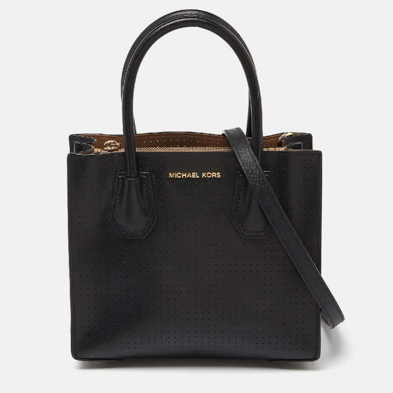 Michael Michael Kors messenger bags for bike commutersBlack Perforated Leather Mercer Tote