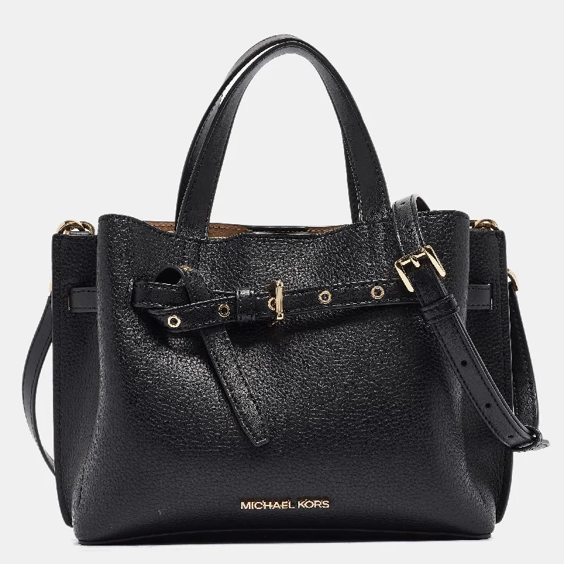 Michael Michael Kors Bags for DIY craft fairs to carry suppliesBlack Leather Small Emilia Tote