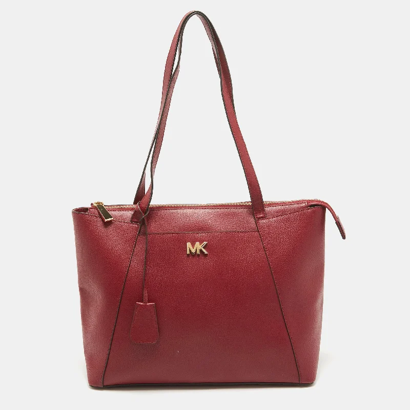 Michael Michael Kors Bags for food festivals with a design that can hold food - related itemsRed Leather Medium East West Maddie Tote