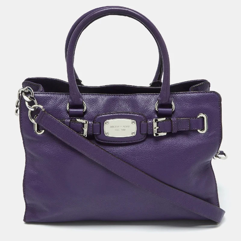 Michael Michael Kors Bags for baby showers in a cute and elegant designMICHAEL Purple Leather Large Hamilton North South Tote