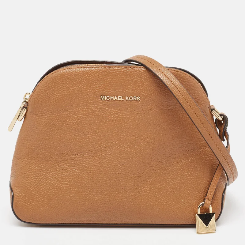 Michael Michael Kors Bags for cultural events in a style that reflects the occasionBrown Leather Cindy Dome Crossbody Bag