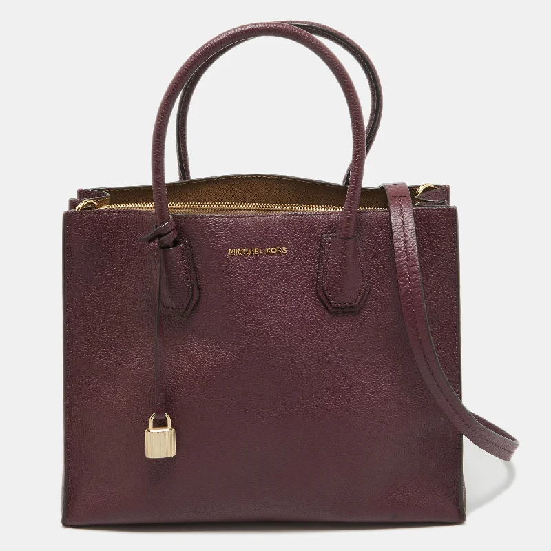 Michael Michael Kors Bags for weddings as a stylish accessoryBurgundy Grained Leather Large Mercer Tote