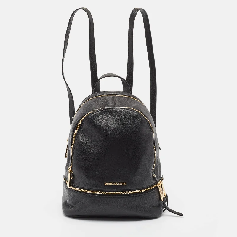 Michael Michael Kors Bags for business meetings in a sophisticated styleBlack Leather Medium Rhea Backpack