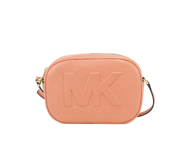 Michael Michael Kors Bags for fashion bloggers to showcase on social mediaMichael Kors Jet Set Travel Medium Sherbert Leather Oval Camera Crossbody Bag