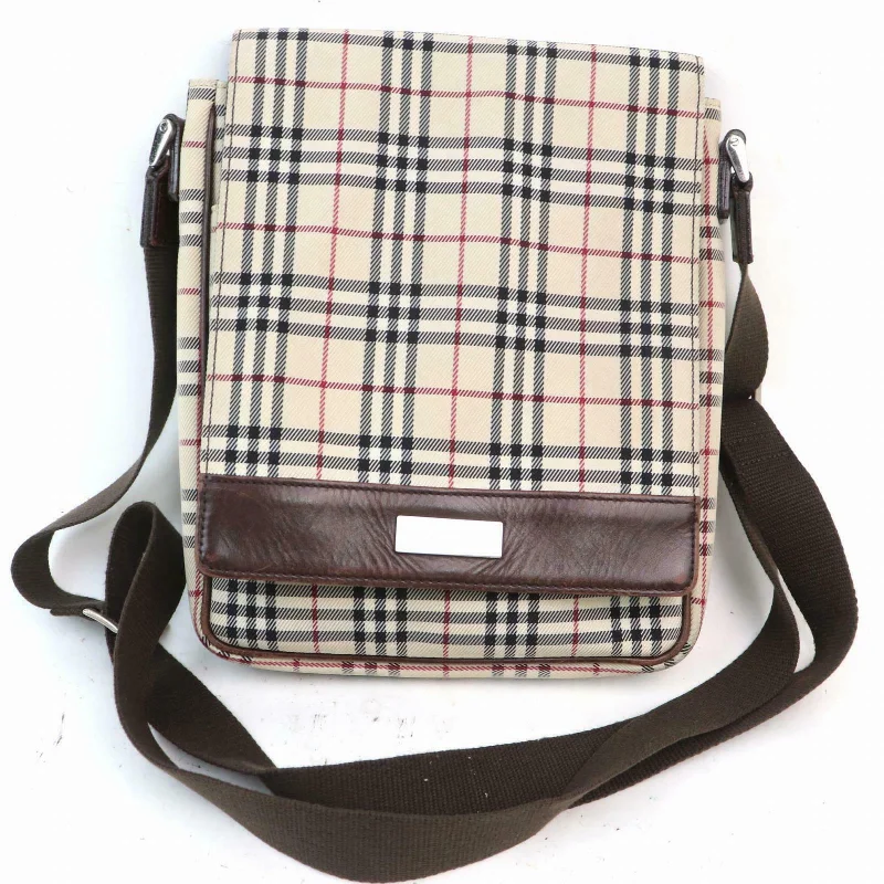 Adjustable Strap Burberry Messenger BagsBrand Inspired Burberry Shoulder Bag Beige Nylon (SHC7-10001)