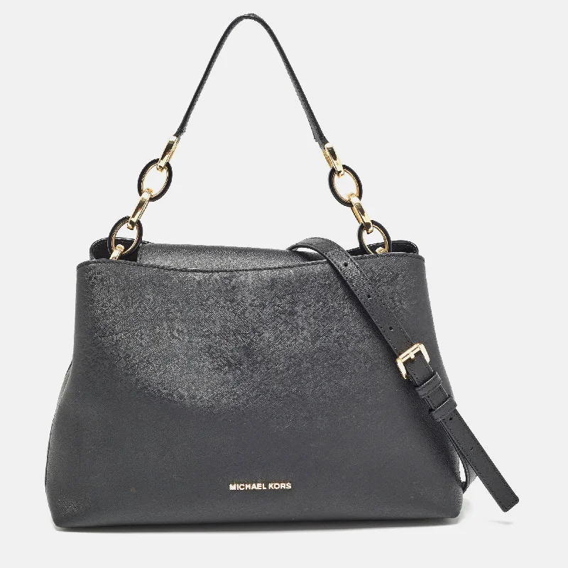 Michael Michael Kors Bags for weddings as a stylish accessoryBlack Saffiano Leather Portia Top Handle Bag