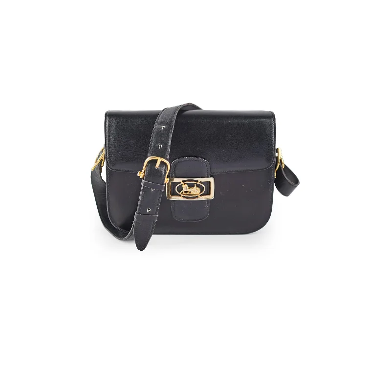 Compact and Handy Celine Waist Bags for On - the - MoveCeline Vintage Horse Carriage Bag Black