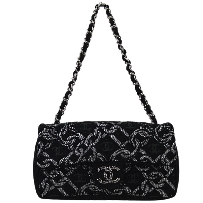 Chanel Small Crossbody Bag for TravelChanel Black Canvas Classic Single Flap Chain Handbag