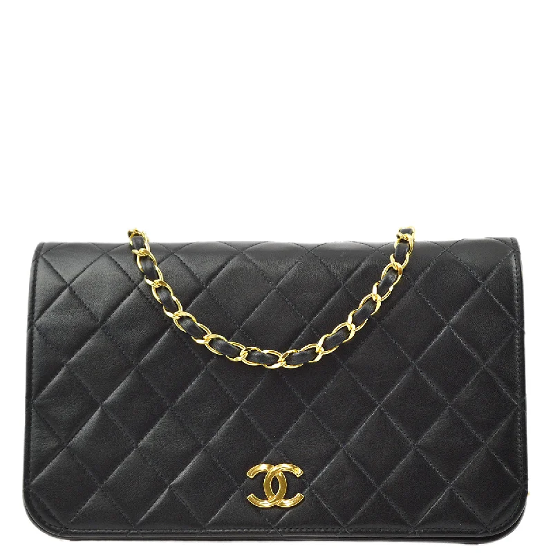 Chanel Designer Handbag with Unique DesignChanel Black Lambskin Pushlock Small Full Flap Shoulder Bag