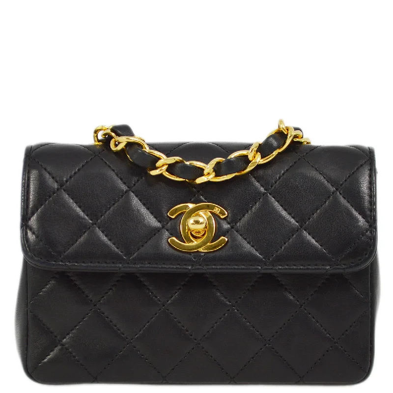 Chanel bags for women who appreciate fine craftsmanshipChanel Black Lambskin Straight Flap Chain Shoulder Bag