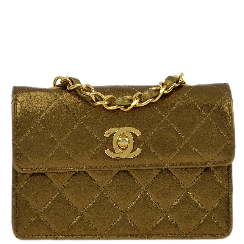 Chanel bags available in bold colors and patternsChanel Bronze Lambskin Straight Flap Chain Shoulder Bag