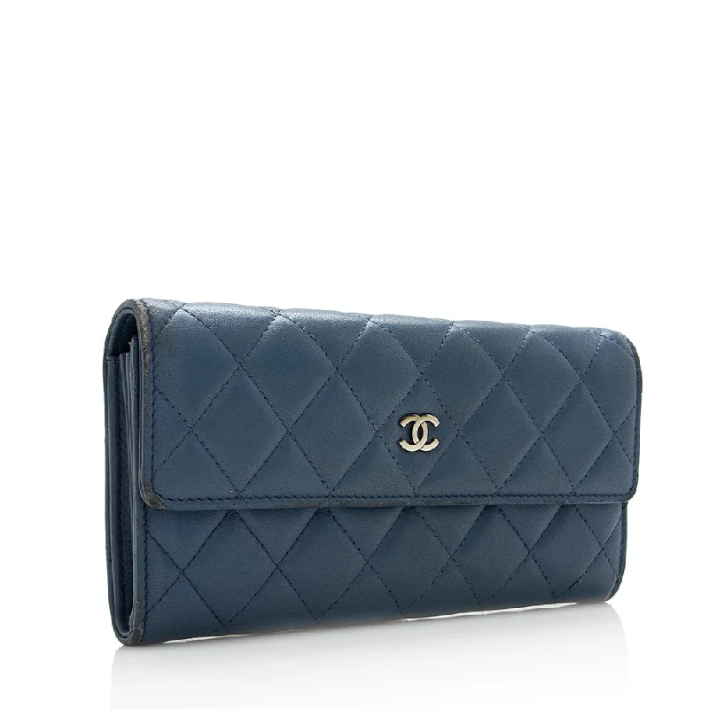 Chanel bags with iconic gold chainsChanel Lambskin Long Flap Wallet - FINAL SALE (18689)