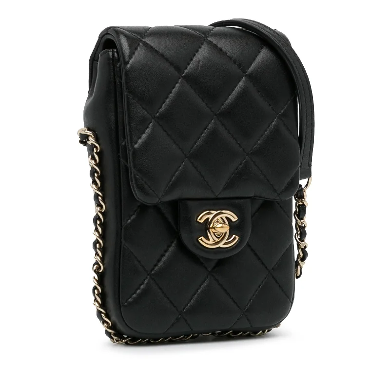 Chanel bags for the minimalist fashionChanel Lambskin My Precious Phone Case Flap (lI6AjS)