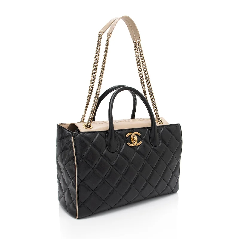 Chanel leather bags for everydChanel Lambskin Portobello Small Tote (Drtxbt)