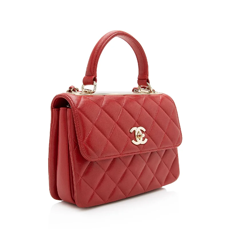 Chanel bags for women with minimalist styleChanel Lambskin Trendy CC Top Handle Small Shoulder Bag (22999)