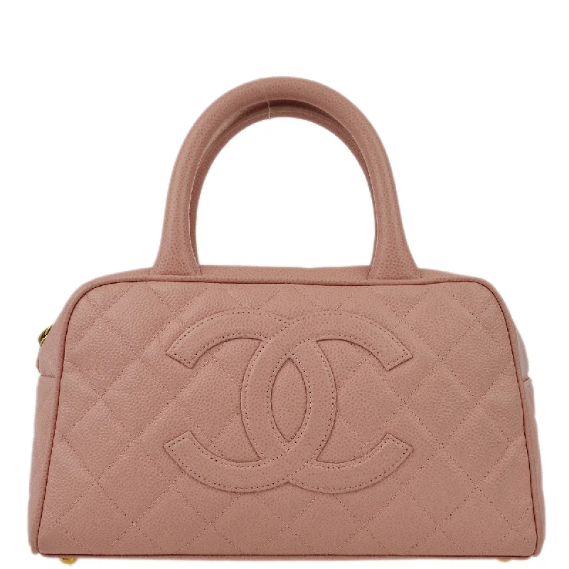 Chanel bags for women with a taste for high fashionChanel Pink Caviar Bowling Bag 27