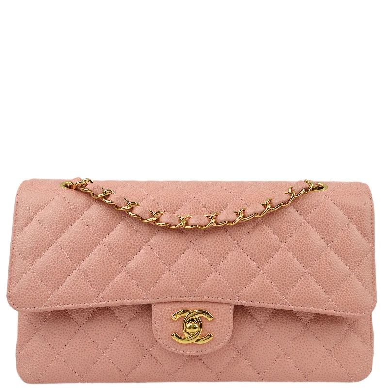 Chanel Colorful Handbag for Spring OutfitsChanel Pink Caviar Medium Classic Double Flap Shoulder Bag