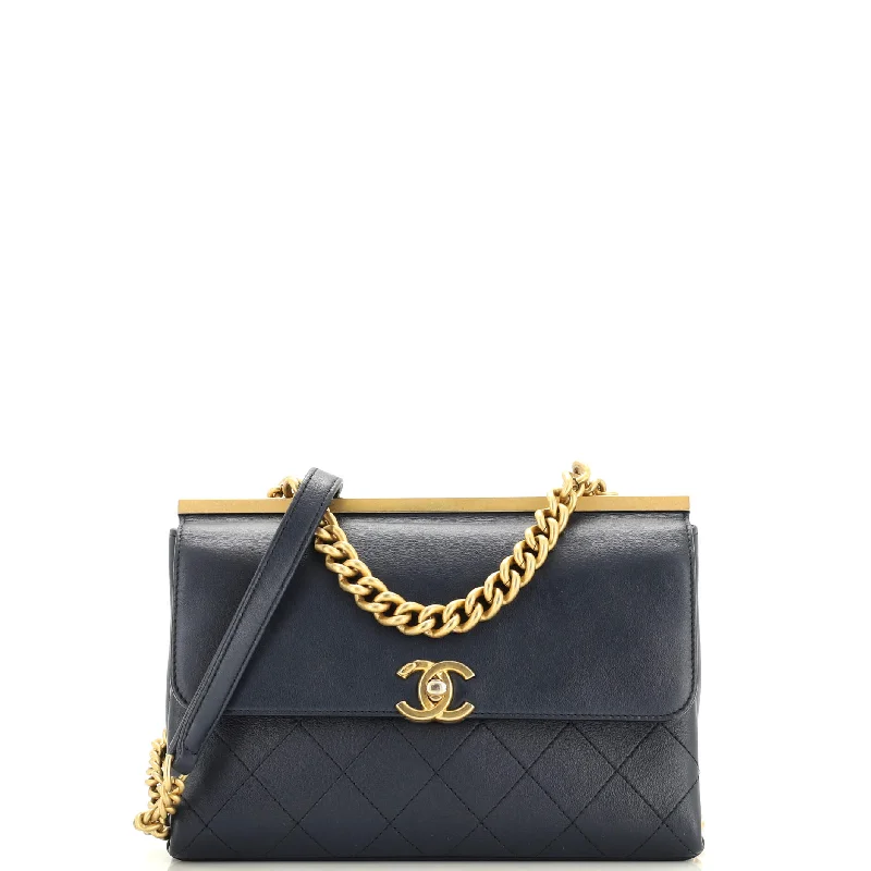 Christian Dior bags with a side - pocket for holding a water bottleCoco Luxe Flap Bag Quilted Lambskin Small