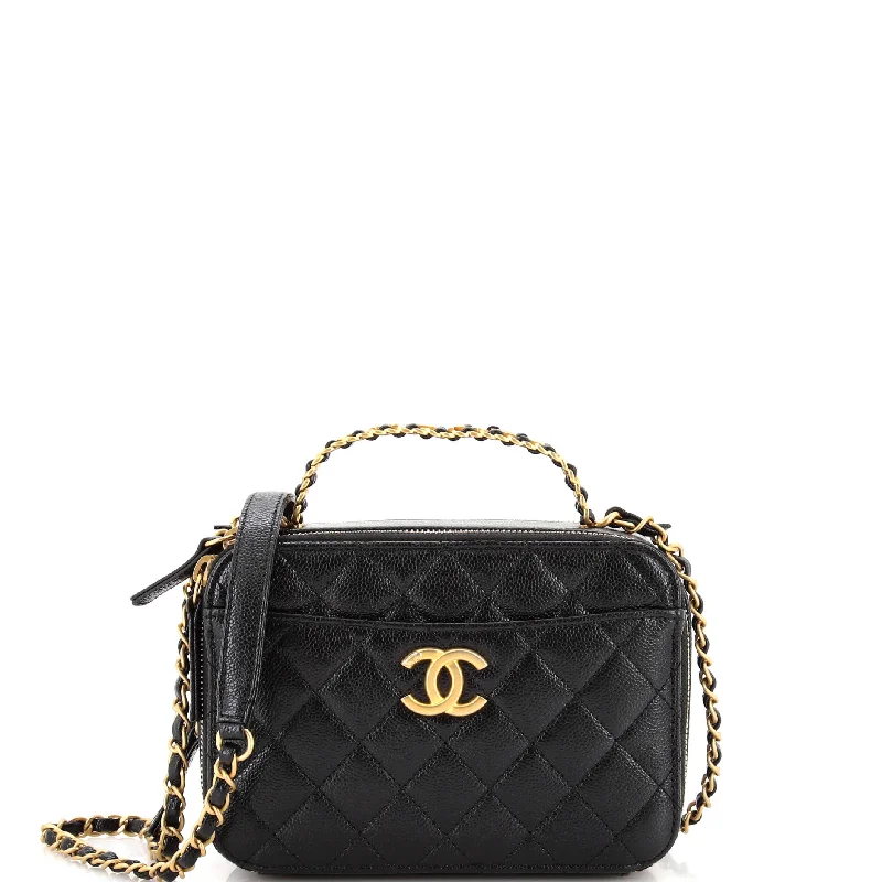 Trendsetting Christian Dior crossbody bags with a colorful strapPick Me Up Logo Handle Vanity Case Quilted Caviar Small