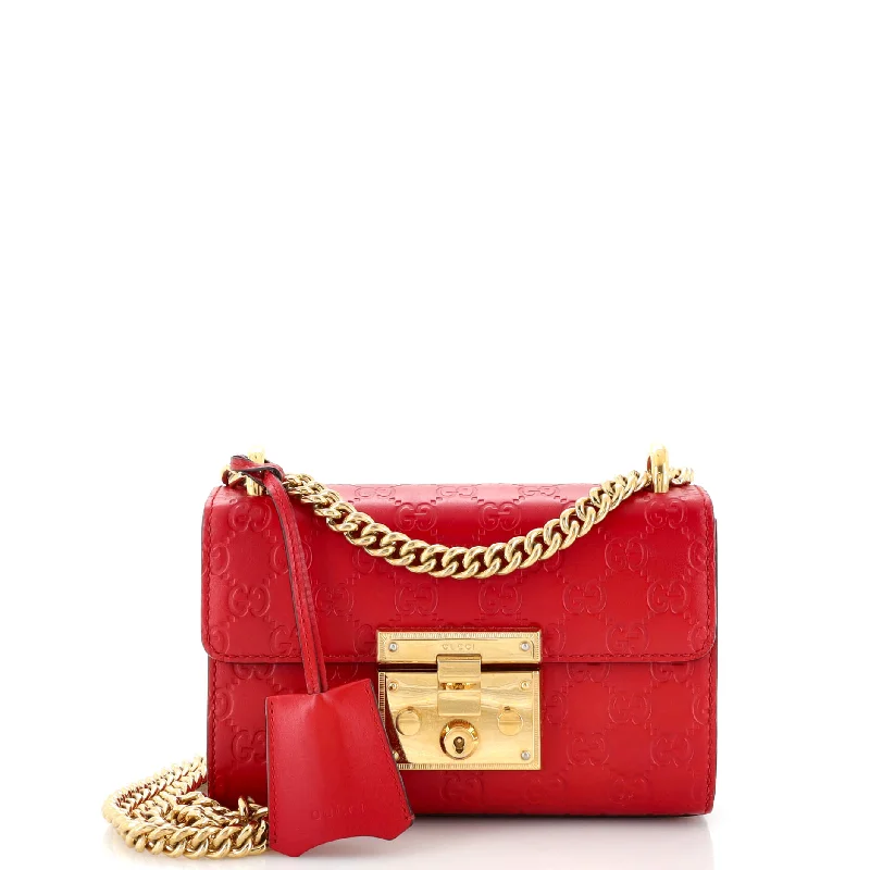 Christian Dior handbags with a removable shoulder strap for versatilityPadlock Shoulder Bag Guccissima Leather Small